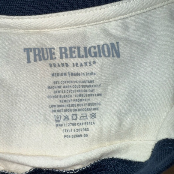 True Religion White and Blue Short Sleeve Tee - Picture 5 of 6